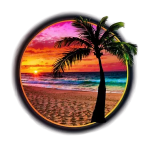 Tropical Beach Sunset Png 05212024 PNG image