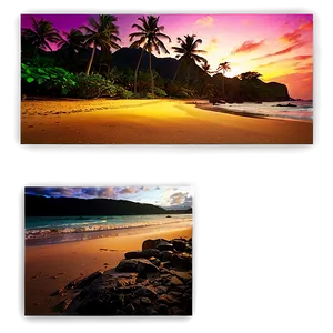Tropical Beach Sunset PNG Arn14 PNG