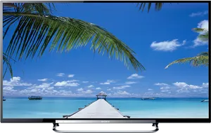 Tropical Beach View Television Display PNG image