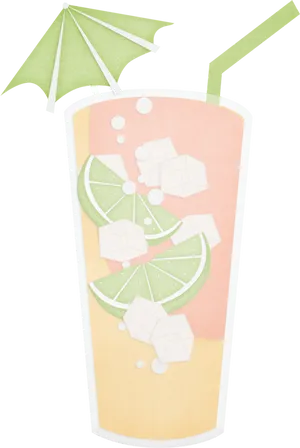Tropical Citrus Cocktail Illustration PNG image