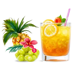 Tropical Cocktail Glass PNG Wui