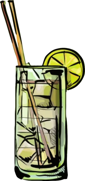 Tropical Cocktail Illustration PNG image