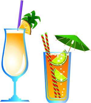 Tropical Cocktail Illustration PNG image