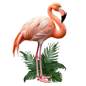 Tropical Flamingo And Palm Trees Png 06272024 PNG image