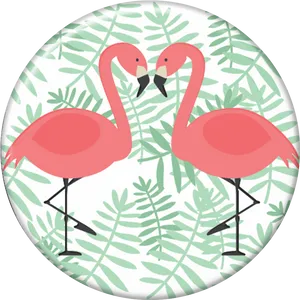 Tropical Flamingo Pattern Plate PNG image