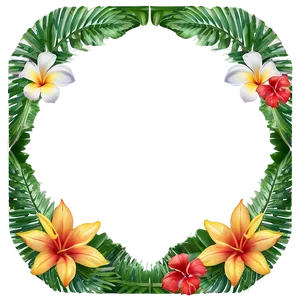 Tropical Flora Frame PNG 80 PNG