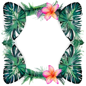 Tropical Flora Frame PNG Ypt75 PNG
