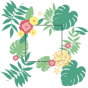 Tropical Floral Frame Design