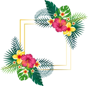 Tropical_ Floral_ Frame_ Summer_ Clipart PNG image