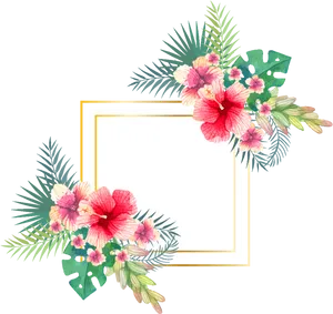 Tropical Floral Frame Template PNG image