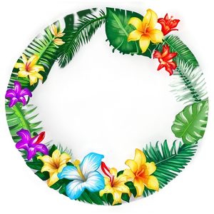 Tropical Flower Circle Png 06252024 PNG image