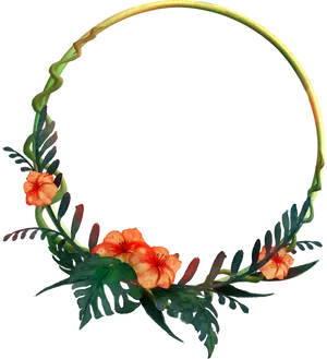 Tropical_ Flower_ Wreath_ P N G_ Clipart PNG image