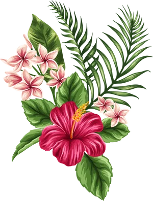 Tropical Flowers Illustration