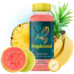 Tropical Fruit Smoothie Guava Pineapple Banana PNG image