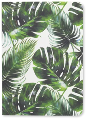 Tropical Green Leaves Pattern PNG image
