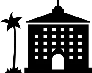 Tropical Hotel Silhouette PNG