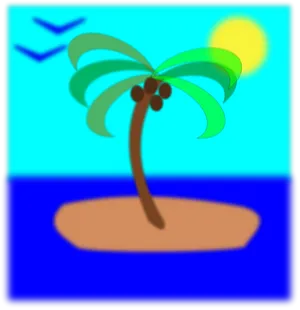 Tropical Island Cartoon PNG image