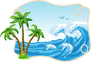 Tropical_ Island_ Fantasy_ Frame PNG image