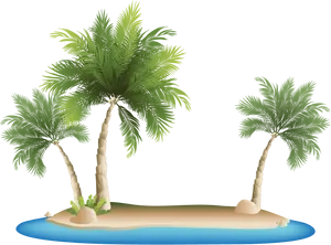 Tropical Island Palm Trees PNG image