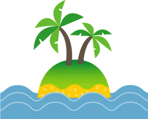 Tropical Island Vector Illustration PNG image