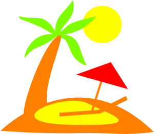 Tropical Island Vector Illustration PNG image
