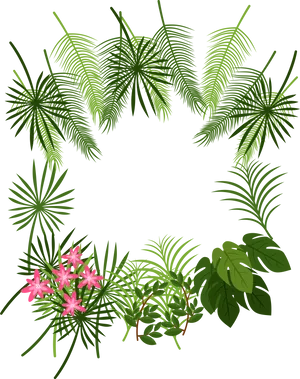 Tropical_ Leaf_ Frame_ Vector PNG image
