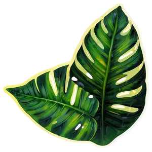 Tropical Leaf Sticker PNG 06122024