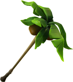 Tropical Leaf Umbrella3 D Render PNG