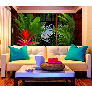 Tropical Living Room Escape Png Mui PNG image