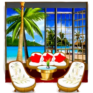 Tropical Living Room Escape Png Rft12 PNG image