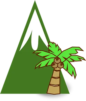 Tropical Mountain Vector Art