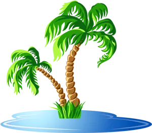 Tropical Oasis Palm Trees PNG image