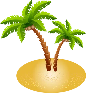 Tropical Palm Trees Vector PNG