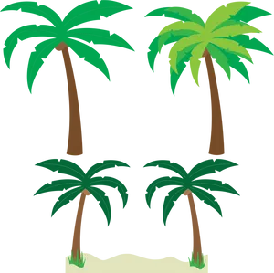 Tropical Palm Trees Vector PNG