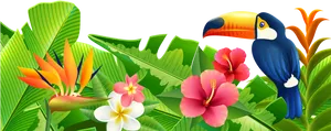 Tropical Paradise Summer Scene