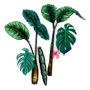 Tropical Plant Sketches PNG Jbe PNG