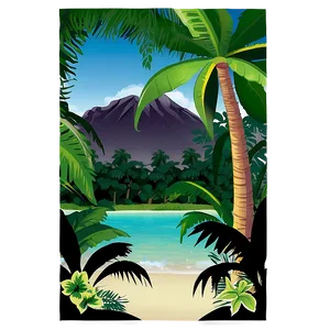 Tropical Scene Border PNG 06272024 PNG