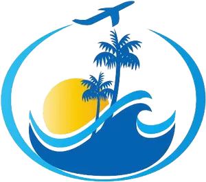 Tropical Travel Logo Design PNG