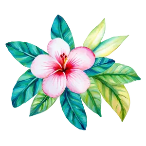 Tropical Watercolor Flowers PNG Vjt47