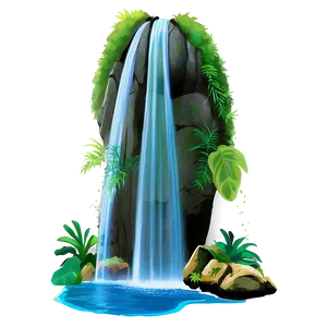 Tropical Waterfall Paradise PNG 05212024