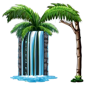 Tropical Waterfall Paradise PNG 2