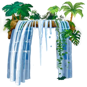 Tropical Waterfall Paradise PNG 56