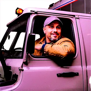 Trucker In Cab Png Myn89 PNG image