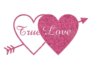True Love Hearts Arrow Graphic PNG image