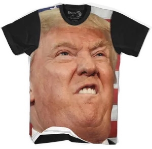 Trump Face Printed T Shirt PNG image