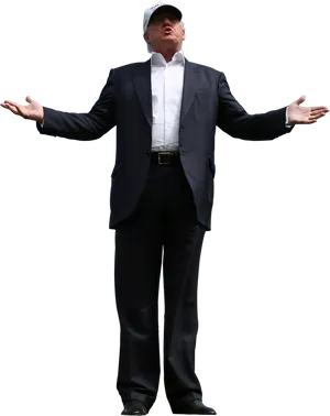 Trump Gesture With Open Arms PNG image