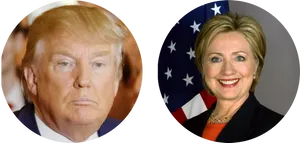 Trumpand Clinton Portraits PNG image