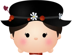 Tsum Tsum Characterwith Black Hat PNG image