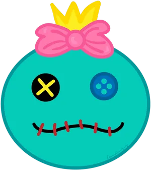 Tsum Tsum Characterwith Crownand Bow PNG image
