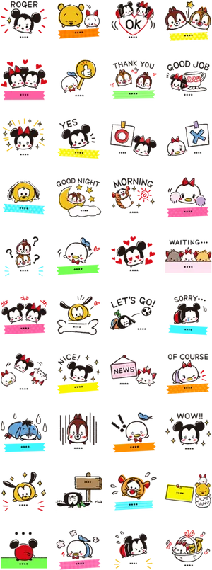 Tsum Tsum_ Sticker_ Collection PNG image